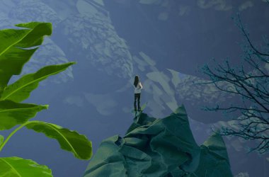 Mavi gökyüzündeki su