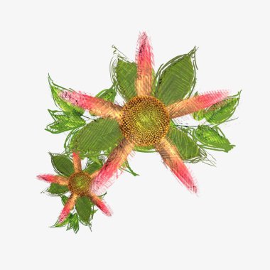 Eskipli arka planda dağınık grungy çiçekler