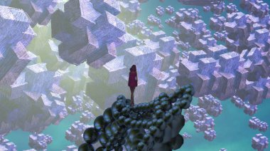 denizin soyut illüstrasyon