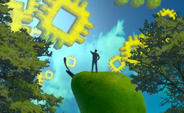 yeşil arka plan üzerinde sarı ağaç