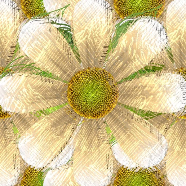 Floral Tekening Rommelig Stijl Grungy Achtergrond — Stockfoto
