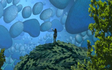 güzel mavi ve beyaz gökyüzü