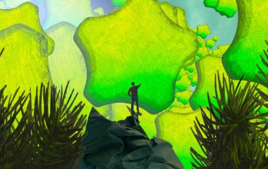 Yeşil yaprakları ile güzel arka plan