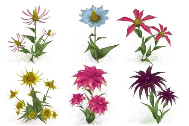 beyaz zemin üzerine suluboya çiçek