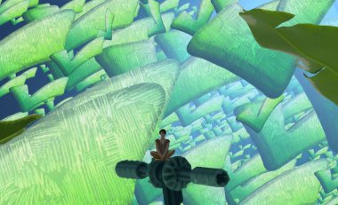 Soyut renkli arka plan, hayal gücü kavramı insan silueti.