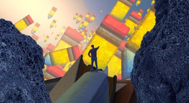 bir duvarda oturan kadın