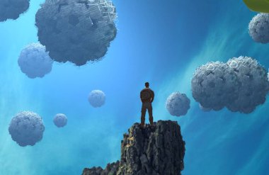 Noel ağacına mavi gökyüzü