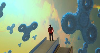 boşluk ile soyut mavi arka plan