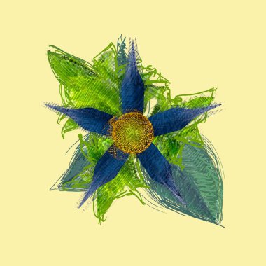 Eskipli arka planda dağınık grungy çiçek