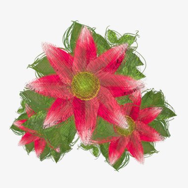 Eskipli arka planda dağınık grungy çiçekler