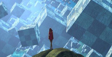 havuzda güzel kadın