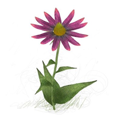 beyaz zemin üzerine suluboya çiçek