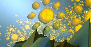 Mavi gökyüzü olan Noel ağacı