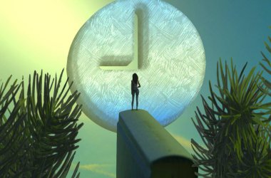 Gökte bir palmiye ağacı