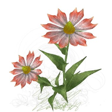 beyaz zemin üzerine suluboya çiçek