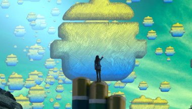 ahşap bir arka plan üzerinde renkli ekipman