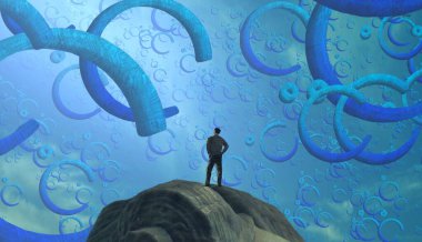 su ile mavi arka plan