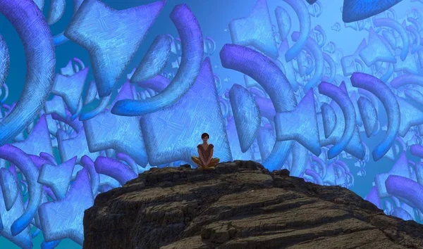 kopya alanı ile arka plan için sanatsal renkli illüstrasyon