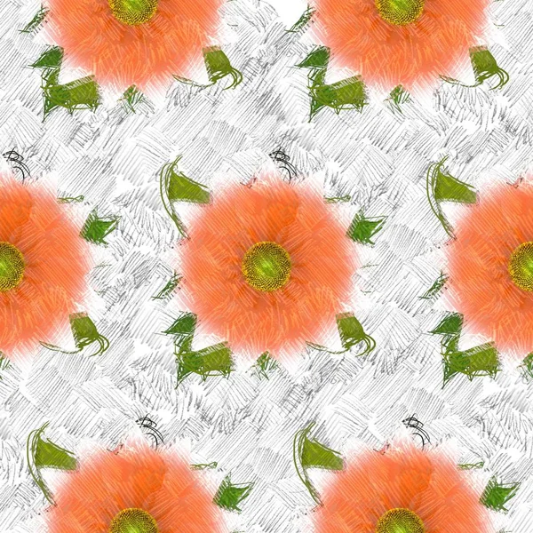 Seamless Pattern Watercolor Flowers — Stock Photo, Image