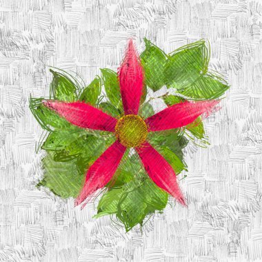 Beyaz arkaplanda kırmızı yapraklar