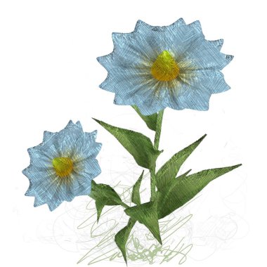 Beyaz arkaplanda güzel çiçekler 