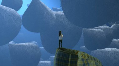 Mavi gökyüzü ile soyut arkaplan