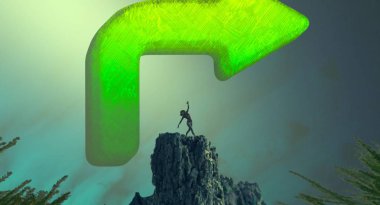 Soyut renkli arka plan, hayal gücü kavramı insan silueti.