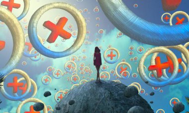 kopya alanı ile arka plan için sanatsal renkli illüstrasyon