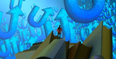 Mavi rengin soyut iç kısmı