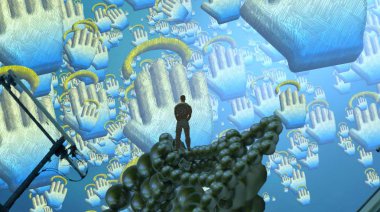 eski mavi soyut illüstrasyon