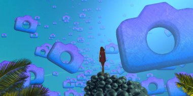 boşluk ile soyut mavi arka plan