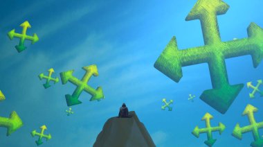 yeşil bir arka plan tutan el