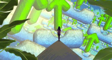 yeşil ağaçta taze büyüyen