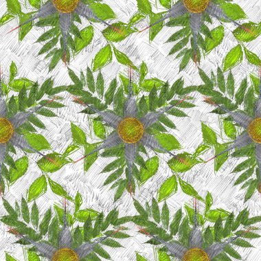 çiçek desenli soyut illüstrasyon dokusu