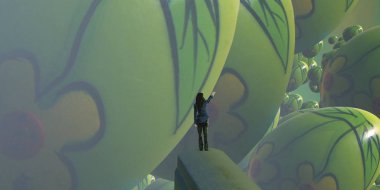 Yeşil yapraklı soyut arkaplan