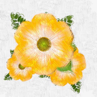 Eskipli arka planda dağınık grungy çiçekler