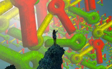 yeşil ağaç ile renkli arka plan