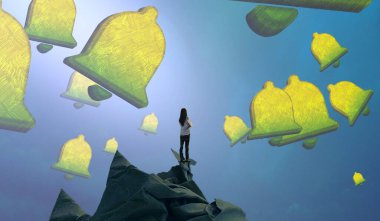 sarı gökyüzü ile yeşil şemsiye