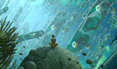 havuzda noel ağacı