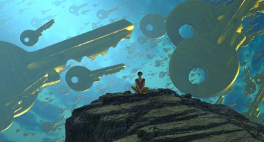 boşluk ile soyut mavi arka plan