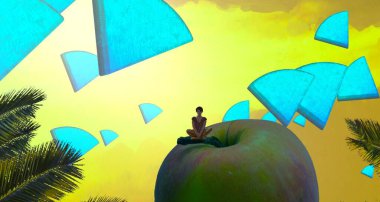 Yeşil ağaç ile soyut arkaplan