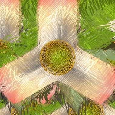 Dağınık tarzda çiçek çizim, grungy arka plan.