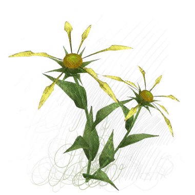 beyaz zemin üzerine yeşil çiçekler