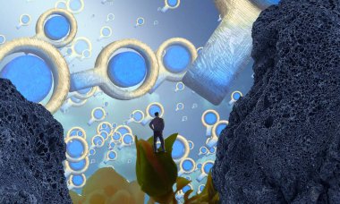 bir ayı ile genç kadın