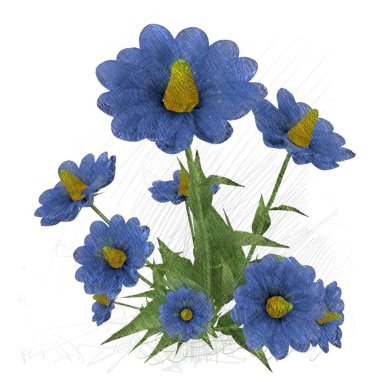 Beyaz arka plan üzerinde izole güzel suluboya çiçek