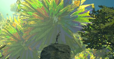 Parktaki palmiye ağacı