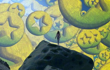 taşın soyut illüstrasyon