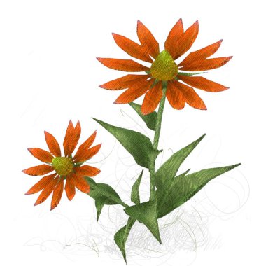 beyaz zemin üzerine suluboya çiçek