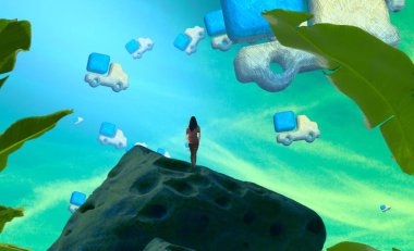 denizde tropikal plaj