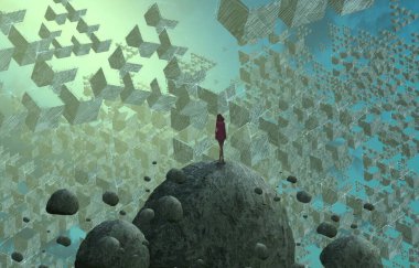 boşluk ile soyut mavi arka plan